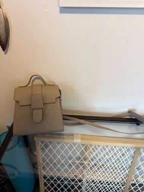 Senreve Taupe Crossbody Bag with Top Handle
